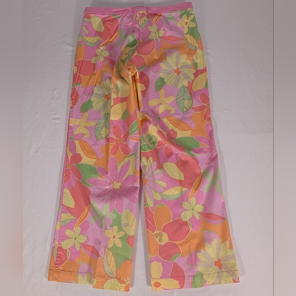 NWT Sigrid Olsen Pink, Orange, Green Floral Cotton Pants Suit Petite Size 4- - Picture 7 of 16